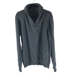 J Crew Mens Sweater Lambswool Blend 1/4 Zip Gray XLT Tall